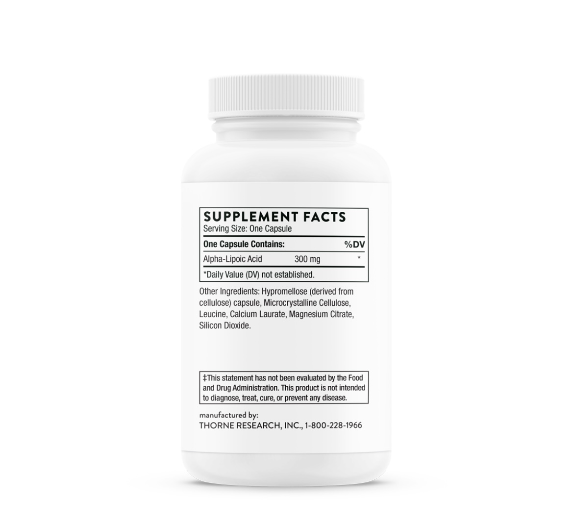 THORNE RESEARCH Alpha-Lipoic Acid - Kwas alfa-liponowy 300 mg (60 kaps